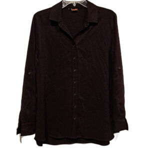 Tianello Steve Barraza Black Button Up Shirt Made in USA Tencel Women's size XS